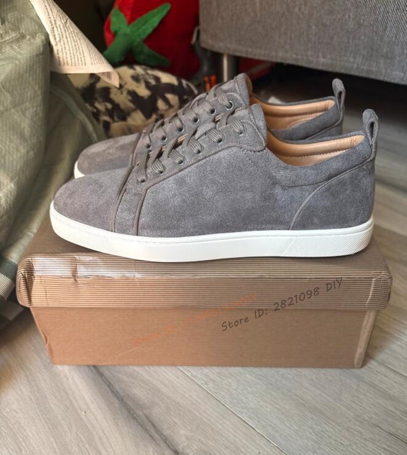 Men Shoes Dior - Conciso cinza camurça couro rendas até