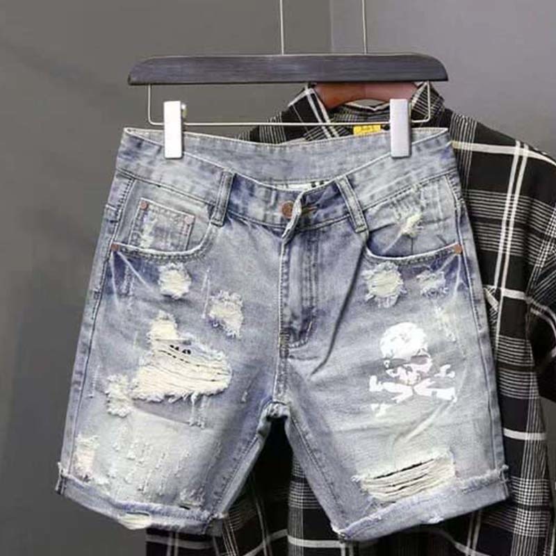Men'S Shoes With Jeans - Verão masculino desgastado grânulo buraco mendigo